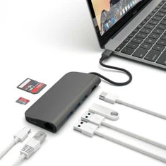 Aluminijumska legura MultiPort adaptera 4K * 2K @ 30Hz HDMI, Tip-C PD, Gigabit Ethernet, SD / Micro čitač kartica