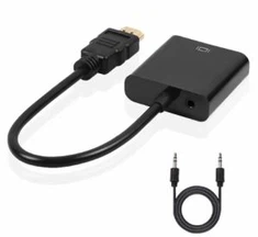 1080p HDMI sa zvukom u VGA kabel adapter, pozlaćeni High-Speed 1080p HDMI na VGA konverter Adapter muškog i ženskog spola za PC laptop