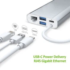 USB TIP C MultiPort Adapter na VGA, HDMI, RJ45, USB3.0 HUB Converter