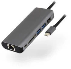 USB-C Multi-port na HDMI 4K, 2-port USB3.0, čitač kartica, Type-C Power Delivery i Gigabit Ethernet Adapter